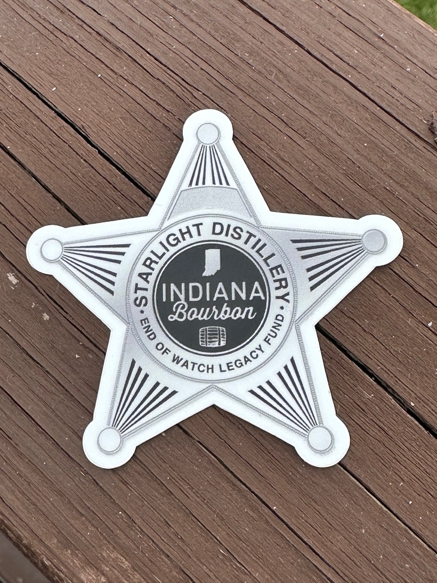 Indiana Bourbon Starlight Sherrif Badge Sticker