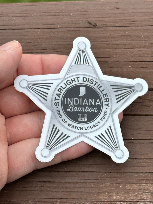Indiana Bourbon Starlight Sherrif Badge Sticker